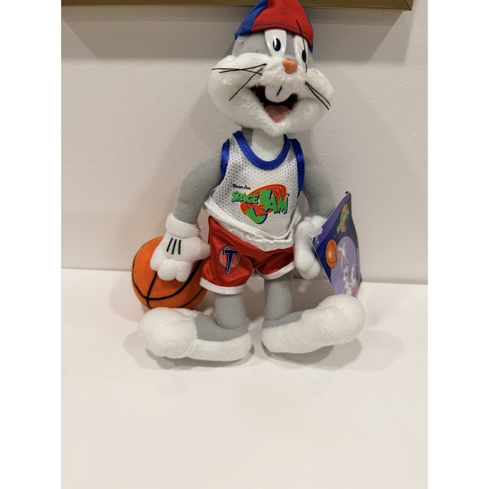 SPACE JAM BUGS BUNNY LOONEY TUNES 9.5" PLUSH FIGURE WITH BASKETBALL 1996